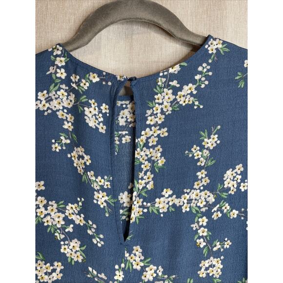 H&M X GP & J Baker Womens Blue & White Blossom Print Tunic Dress Size 6 - Picture 3 of 7